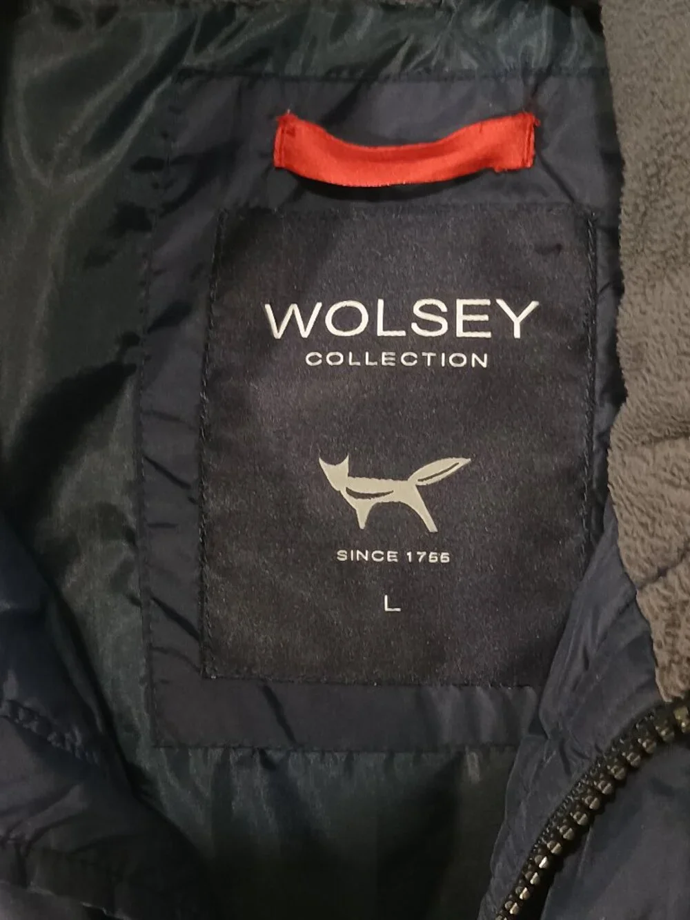 Wolsey Collection Men’s Navy Blue Quilted Puffer Vest Size L Full Zip Snap Front